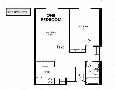 36th ave one bedroom floorplan